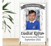 Personalised Photo Freestanding Plaque - 'My First Day Of School/Nursery' Memory Keepsake - Custom Name & Date - Gift for Children's Milestone
