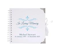 Personalised Photo Funeral Condolence Book - Funeral Guestbook, Remembrance Book for Funeral Celebration of Life Memorial Service Style 6