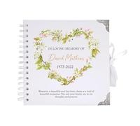 Personalised Photo Funeral Condolence Book - Funeral Guestbook, Remembrance Book for Funeral Celebration of Life Memorial Service Style 7