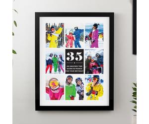Personalised Photo Gallery Big Number Poster Framed