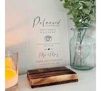 Personalised Photo Guest Book Wedding Sign, Contemporary Snap It Shake It.. Photo Guestbook Decoration, Clear Acrylic Wedding Sign