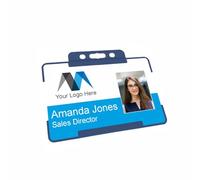 Personalised Photo ID Card with Your Business Company Logo Rigid Card Holder and Lanyard. Customise Various Colour Options