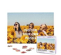 Personalised Photo Jigsaw 300, 500, 1000 Pieces, Personalised Jigsaw Puzzle with Your Own Picture, Custom Photo Puzzle for Adult Kids Teens with Plastic Storage Box (Horizontal 1000PCS)