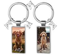 Personalised Photo Keyring Colorful Double Sided Keychain with Lego Text Picture Custom Memorial Gifts for Pet Dog