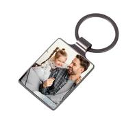 Personalised Photo Keyring - Custom Keychain, Double-Sided Black Metal, Personalised Gift for Dad, Mum, Husband, Wife, Grandparents - Anniversary, Birthday, Wedding, Memorial Keepsake, Christmas