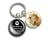 Personalised Photo Keyring Dog Memorial Gifts for Loss Love Pets Prints In Heaven Remembrance Poem (Black)