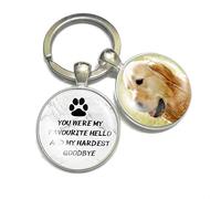 Personalised Photo Keyring Dog Memorial Gifts for Loss Love Pets Prints In Heaven Remembrance Poem Handmade Custom Keychain Keepsake-You were my favourite hello and my hardest goodbye (Marble)