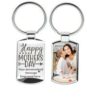 Personalised Photo Keyring Mummy Birthday Customised Mothers Day Picture Engraved Key ring Nana Keychain Mum mummy son personalized key tag mum gifts, Nan, Granny Wife Presents from children, 24