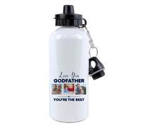 Personalised Photo, Love You God Father You're The Best, Aluminium 500 ml Water Bottle sports bottle. (White)