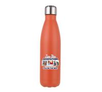 Personalised Photo, Love You God Father You're The Best, Stainless Steel Bottle. (Matt Orange)