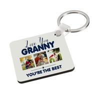 Personalised Photo, LOVE YOU GRANNY YOU’RE THE BEST, Key Ring Keychain A5, MDF Key ring. (MDF Keyring) (MDF Keyring)