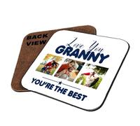 Personalised Photo, LOVE YOU GRANNY YOU’RE THE BEST, Tableware, Coffee, Tea, Drink Coaster (Square Coaster MDF)