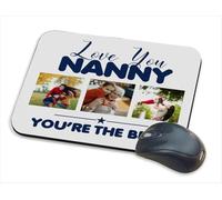 Personalised Photo, LOVE YOU NANNY YOU’RE THE BEST, Mouse pad, PC/Computer Mat, Desk Mat, Work-Desk-Office/Daily use Computer Accessories.