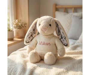 Personalised Photo Memory Bunny Customised Rabbit Teddy Plush Keepsake with Hidden Pictures in Ears Personalised Birthday Anniversary Wedding Gifts for Women Men Her Friend 26cm/40cm (Colour2)
