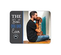Personalised Photo Mouse Mat The Best Dog Dad Ever Mouse Pad Home Office Gift For Dads Father's Day Collage Desk Accessories Custom Picture Gaming Rectangle Mousemat Mousepad Daddy Novelty