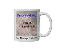 Personalised Photo Mug with Text Message add Photo Customised Gift for Him Her Mum dad Nan Anniversary Wedding Birthday Christmas Secret Santa Teacher Leaving Gift