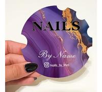 Personalised Photo Nails Prop, 3D Acrylic Nailfie Disk with Custom Texts, Prop for Nail Techs for Social Media and Commercial Promotion(Color 4)