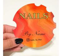Personalised Photo Nails Prop, 3D Acrylic Nailfie Disk with Custom Texts, Prop for Nail Techs for Social Media and Commercial Promotion(Color 5)