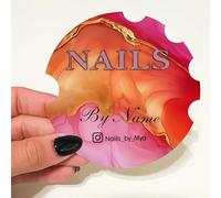 Personalised Photo Nails Prop, 3D Acrylic Nailfie Disk with Custom Texts, Prop for Nail Techs for Social Media and Commercial Promotion(Color 7)