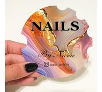 Personalised Photo Nails Prop, 3D Acrylic Nailfie Disk with Custom Texts, Prop for Nail Techs for Social Media and Commercial Promotion(Color 8)