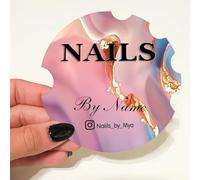 Personalised Photo Nails Prop, 3D Acrylic Nailfie Disk with Custom Texts, Prop for Nail Techs for Social Media and Commercial Promotion(Color 10)