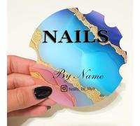 Personalised Photo Nails Prop, 3D Acrylic Nailfie Disk with Custom Texts, Prop for Nail Techs for Social Media and Commercial Promotion(Color 6)