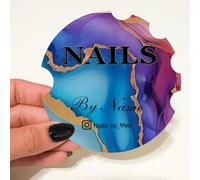 Personalised Photo Nails Prop, 3D Acrylic Nailfie Disk with Custom Texts, Prop for Nail Techs for Social Media and Commercial Promotion(Color 12)