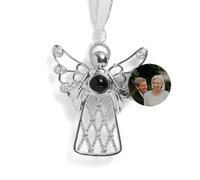 Personalised Photo Ornaments for Christmas Tree Custom Decoration with Picture Inside Hanging Angel Embrace Projection Pendant 2025 New Home Decor for Xmas Party Memorial Gifts for Family
