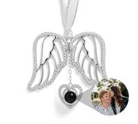 Personalised Photo Ornaments for Christmas Tree Custom Decoration with Picture Inside Hanging Angel Wings Heart Projection Pendant 2025 New Home Decor for Xmas Party Memorial Gifts for Family