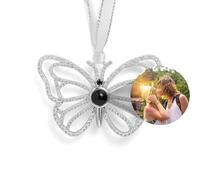 Personalised Photo Ornaments for Christmas Tree Custom Decoration with Picture Inside Hanging Butterfly Projection Pendant 2026 New Home Decor for Xmas Party Memorial Gifts for Family