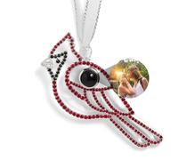 Personalised Photo Ornaments for Christmas Tree Custom Decoration with Picture Inside Hanging Cardinal Cubic Zirconia Projection Pendant 2025 New Home Decor for Xmas Party Memorial Gifts for Family