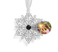 Personalised Photo Ornaments for Christmas Tree Custom Decoration with Picture Inside Hanging Ornate Snowflake Projection Pendant 2025 New Home Decor for Xmas Party Memorial Gifts for Family