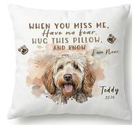 Personalised Photo Pet Memorial Cushion Gift | Custom Dog Puppy Cat Remembrance Throw Pillow with Own Photo & Name | Comfort Sympathy Keepsake Memory for Pet Loss - Includes Cover & Insert