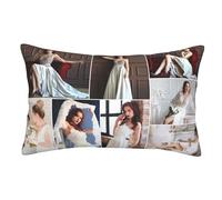 Personalised Photo Pillow Cover Customised Cushion Covers with 8 Pictures Collage, Custom Decorative Rectangle Pillowcase Cover with Your Text Name, Photo Gifts for Loves Couples