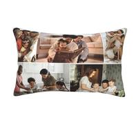 Personalised Photo Pillowcase Cover Customised Double Sided Rectangle Pillow Case with Your Picture Photos Collage Word Text Print, Design Home Decoration Gift for Birthday Wedding Christmas New Year