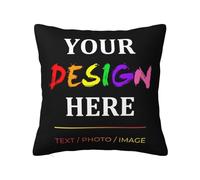 Personalised Photo Pillowcase with Any Picture, Custom Cushion Covers with Text/Name, Customised Throw Pillow Cover with Your Loved Ones, Two-Side Printed and NO INSERT