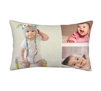 Personalised Photo Pillowcase with Your Own Design, Customised Cushion Cover Double Sided Custom Collage 4 Pictures with Any Word Text Home Decoration Gifts for Birthday Wedding Christmas New Year