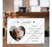 Personalised Photo Plaque Memorial Gift A4 or A5 Size | Cherished Keepsake | Unique Memento | (Acrylic 21cm x 15cm, Grey Stripes)