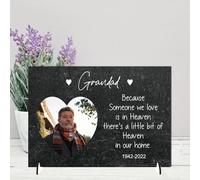 Personalised Photo Plaque Memorial Gift A4 or A5 Size | Cherished Keepsake | Unique Memento | (Mdf Wood 21cm x 15cm, Black)