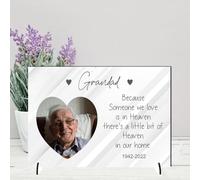 Personalised Photo Plaque Memorial Gift A4 or A5 Size | Cherished Keepsake | Unique Memento | (Mdf Wood 21cm x 15cm, Grey Stripes)