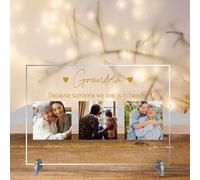 Personalised Photo Plaque with Stand - Customised Memorial Display with Three Photos, Ideal for Bereavement Gifts and Remembrance (Acrylic Indoor & Outdoor Use, A4 30cm x 21cm)