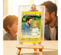 Personalised Photo Poke Card for Dad - Customised Character Trading Card with Your Picture & Text, Custom Best Dad Ever Collectible Card, Unique Father's Day Birthday Gifts for Daddy, Husband