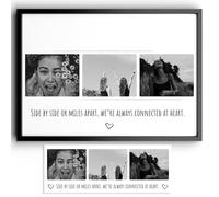 Personalised Photo Poster With 3 Images And Message + 2 Retro Photo Booth Strips - Best Friend, Couple Or Bridesmaid Gift - Unframed Print (Poster & 2x Strips - Landscape)
