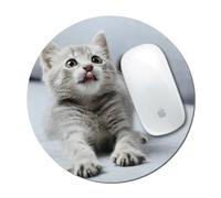 Personalised Photo Printed Mouse Mat Pad Accessory Black Rubber Base Collage Option Home Office Fathers Day Teacher Customised Present (Round - 200mm)