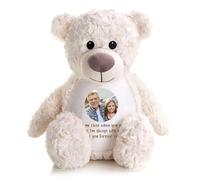 Personalised Photo & Record-A-Voice Keepsake Memory Bear - Cream | Custom Photo, Message & Voice Recording | Sympathy Gift, Remembrance