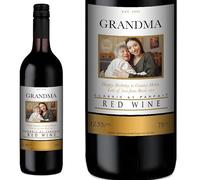 Personalised Photo Red Wine 75cl with FREE Gold Gift Box. Any Name & Message.