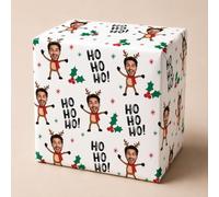 Personalised Photo Reindeer Christmas Gift Wrap with Custom Name - Face on Reindeer Body Wrapping Paper with Your Photo - 1 to 5 Meters (1 Meter)