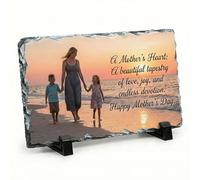 Personalised Photo Rock Slate, Custom Rectangular Photo Slate, Picture Slate Keepsake for Anniversary, Wedding, Housewarming, Valentine's, Father's Day, Mother's Day, Christmas & Baby Gift (Rectangle)