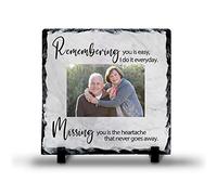 Personalised Photo Slate Custom Memorial Remembering You Missing You Rock Slate Glossy Add Your Own Photo Gift Loved One Gone Memorial Poem Quote S-M01