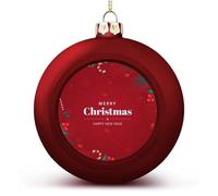 Personalised Photo Text Christmas Decorations Baubles 2026 Custom Picture Ornaments Baubles for Tree Decorations Festive Gifts for Mom Dad Pets Kids Friends Red